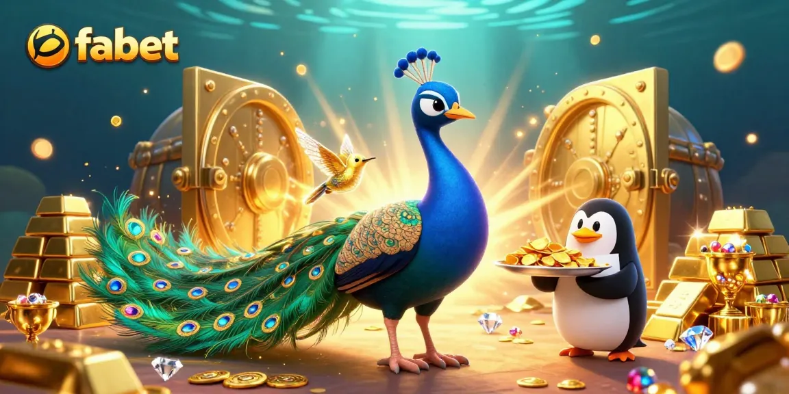 Experience the thrill of fabet with a dazzling 3D illustration of casino riches and vibrant characters.