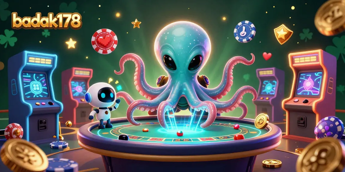 Engage with badak178 through an exciting cosmic poker game featuring an alien octopus!
