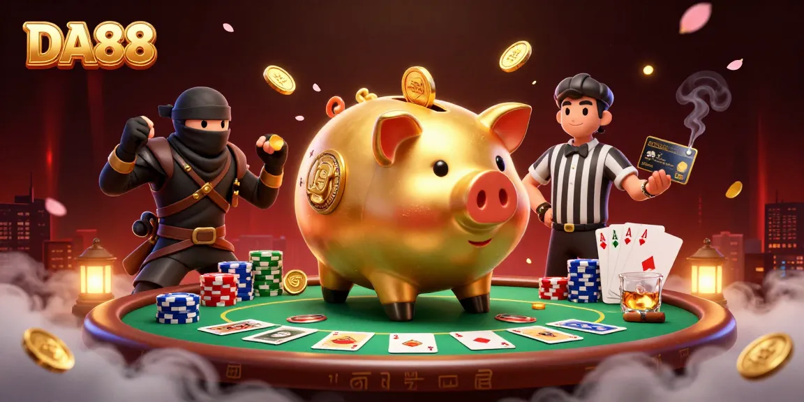 Play exciting poker with DA88's golden piggy bank sumo and dynamic casino action!