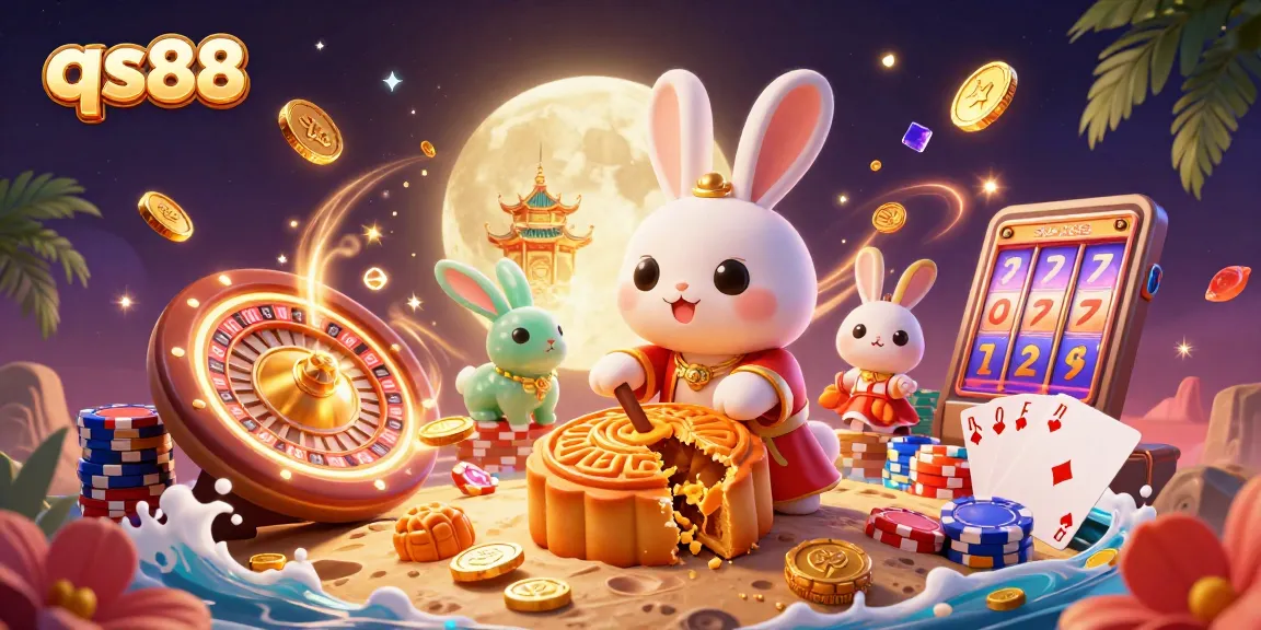Engage in thrilling action with qs88 as the moon rabbit unveils poker chips from mooncakes.