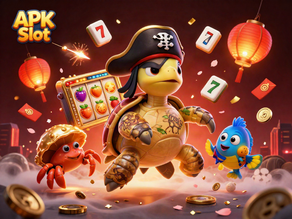 Engage with APK Slot and enjoy a vibrant 3D splash of animated slots and treasures.