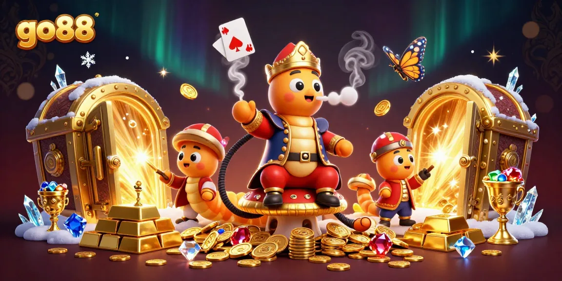 Experience exciting gameplay at go88 with vibrant casino-themed illustration featuring unique characters and elements.