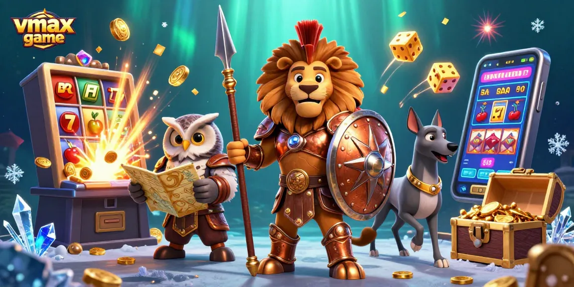 Experience the excitement of vmax game with dynamic, vibrant illustrations capturing casino thrill.