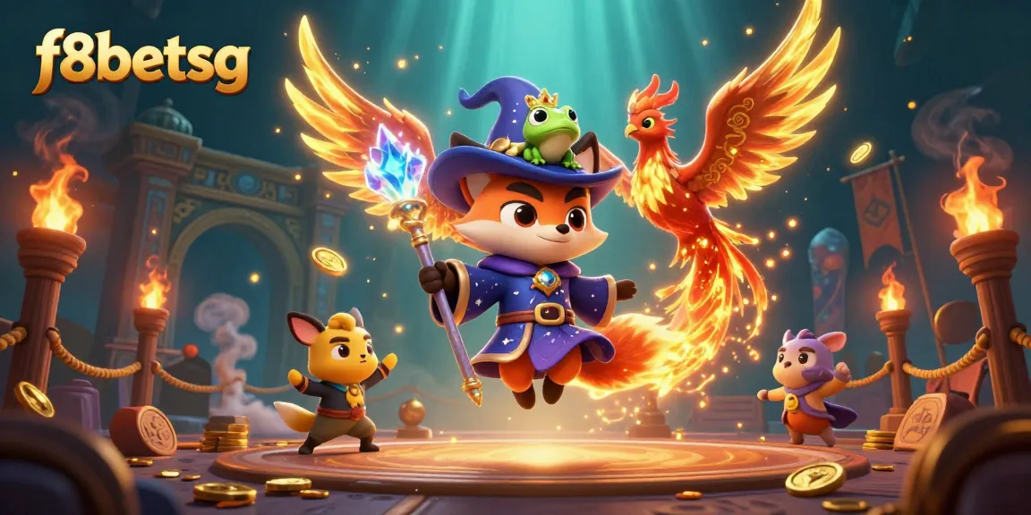 Experience the thrill of f8betsg with a mystical wizard fox, phoenix, and magical gaming elements.