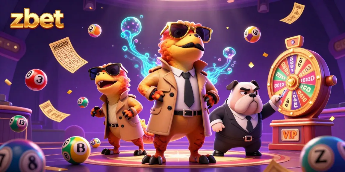 Experience thrilling excitement with zbet as cartoon raptors enter a VIP casino lounge.