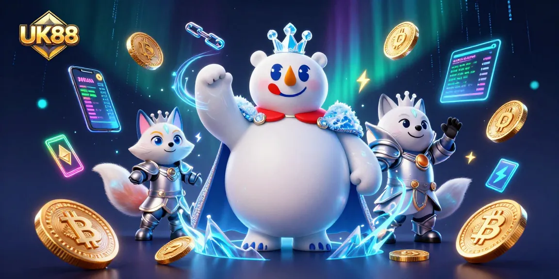 Explore UK88 strategies with a polar bear king in a dazzling casino world of crypto.