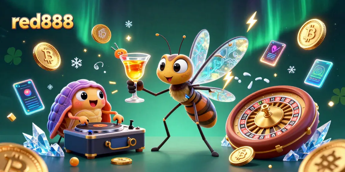 Experience thrilling gameplay with red888, featuring vibrant casino characters and crypto elements.