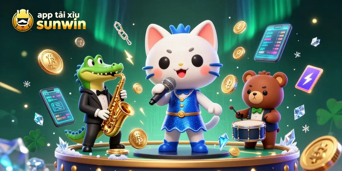 Engage with the app tài xỉu sunwin experience, featuring animated characters in a vibrant casino scene.