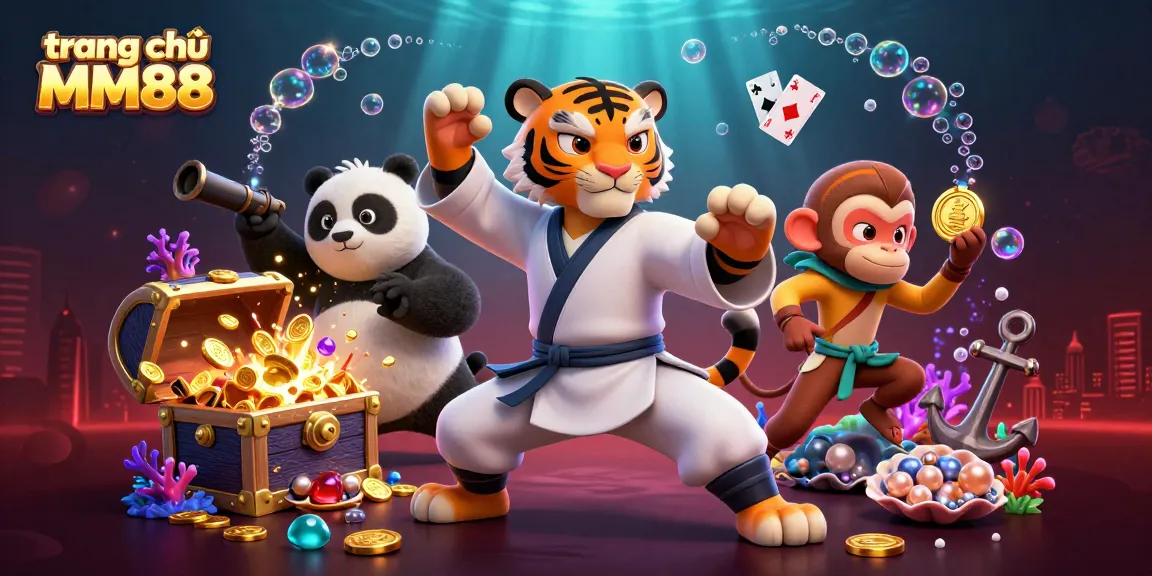 Engage with the vibrant scene showcasing trang chủ MM88's martial arts casino theme through dynamic characters and elements.