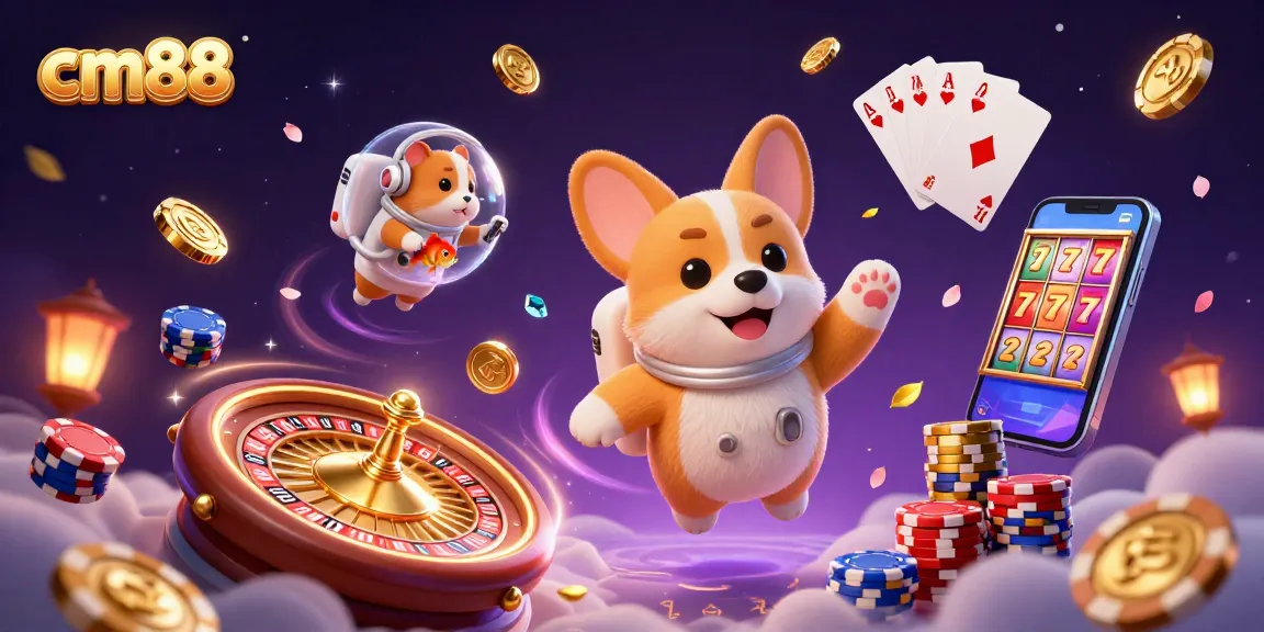 Engage with cm88's thrilling gaming experience in a vibrant casino space scene featuring dynamic characters and rich visuals.