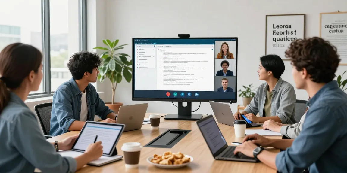 Team collaborating in a bright office during a virtual meeting on the WPS Official Website, showcasing modern work environments.